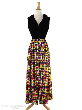 60s Op Art Maxi Dress - sm