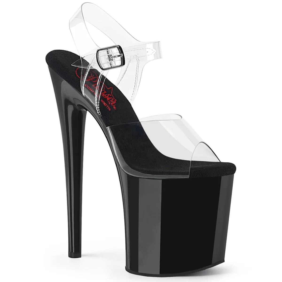 8 Inch Heel NAUGHTY-808 Clear Black