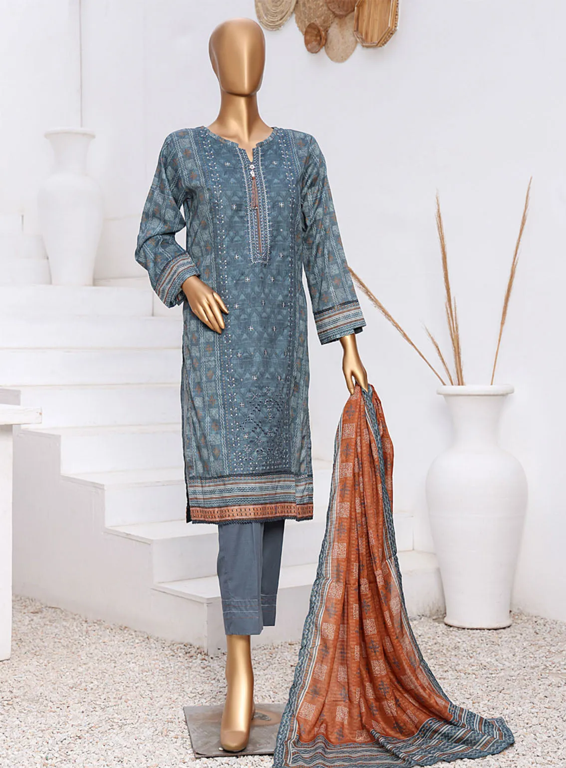 Aashkaar By HZ Textile Embroidered Lawn 3 Piece Stitched Suit HZ24AV5 AEL-402