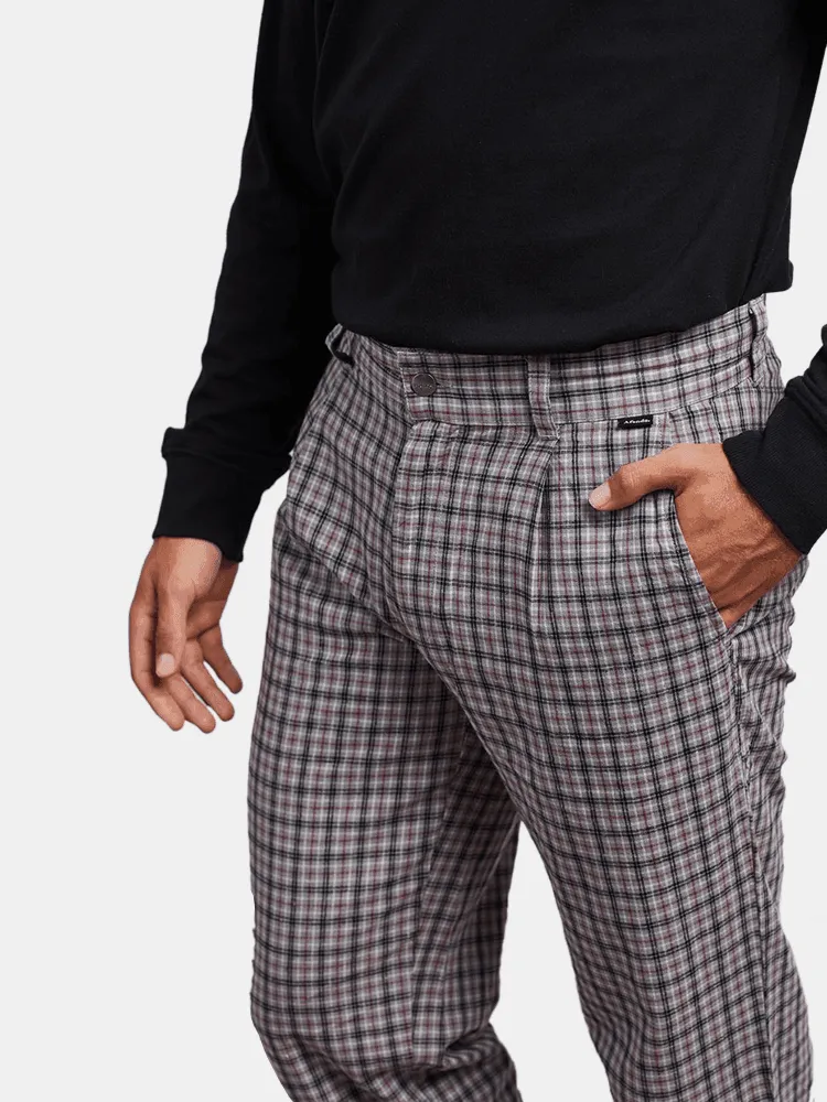 Afends Drizzle Leverage Hemp Check Pants - Eco-Friendly Comfort and Style