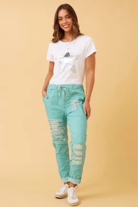 AIDA SEQUIN PATCH JOGGERS