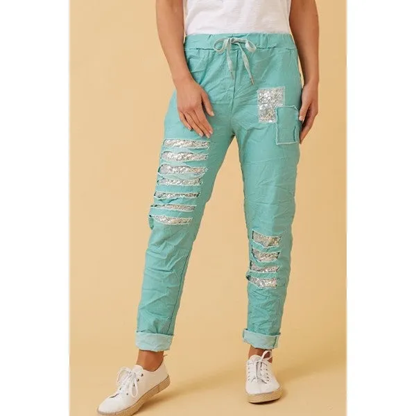 AIDA SEQUIN PATCH JOGGERS