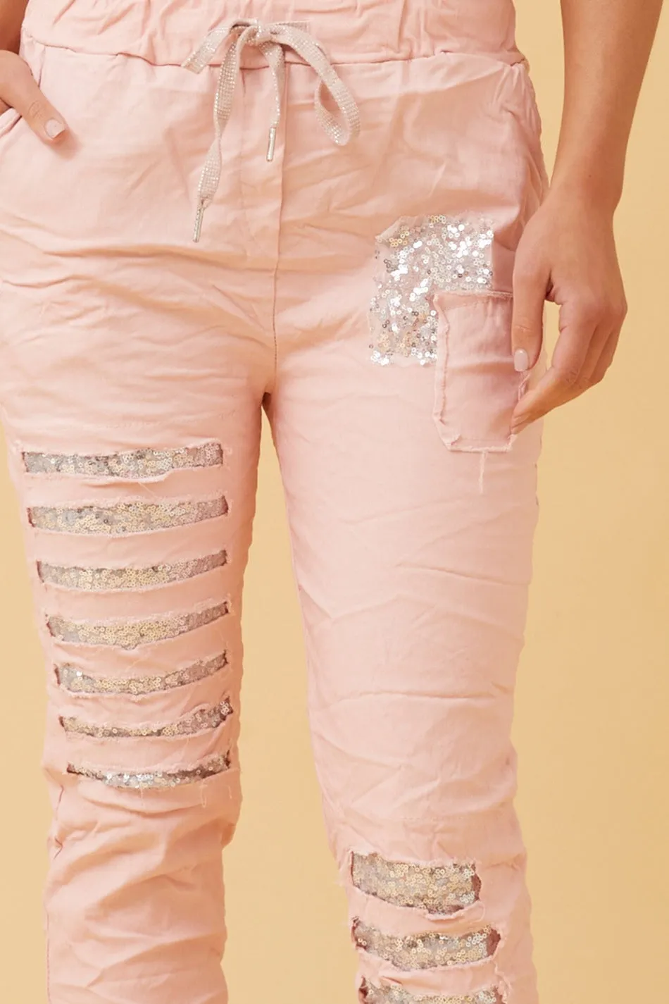 AIDA SEQUIN PATCH JOGGERS