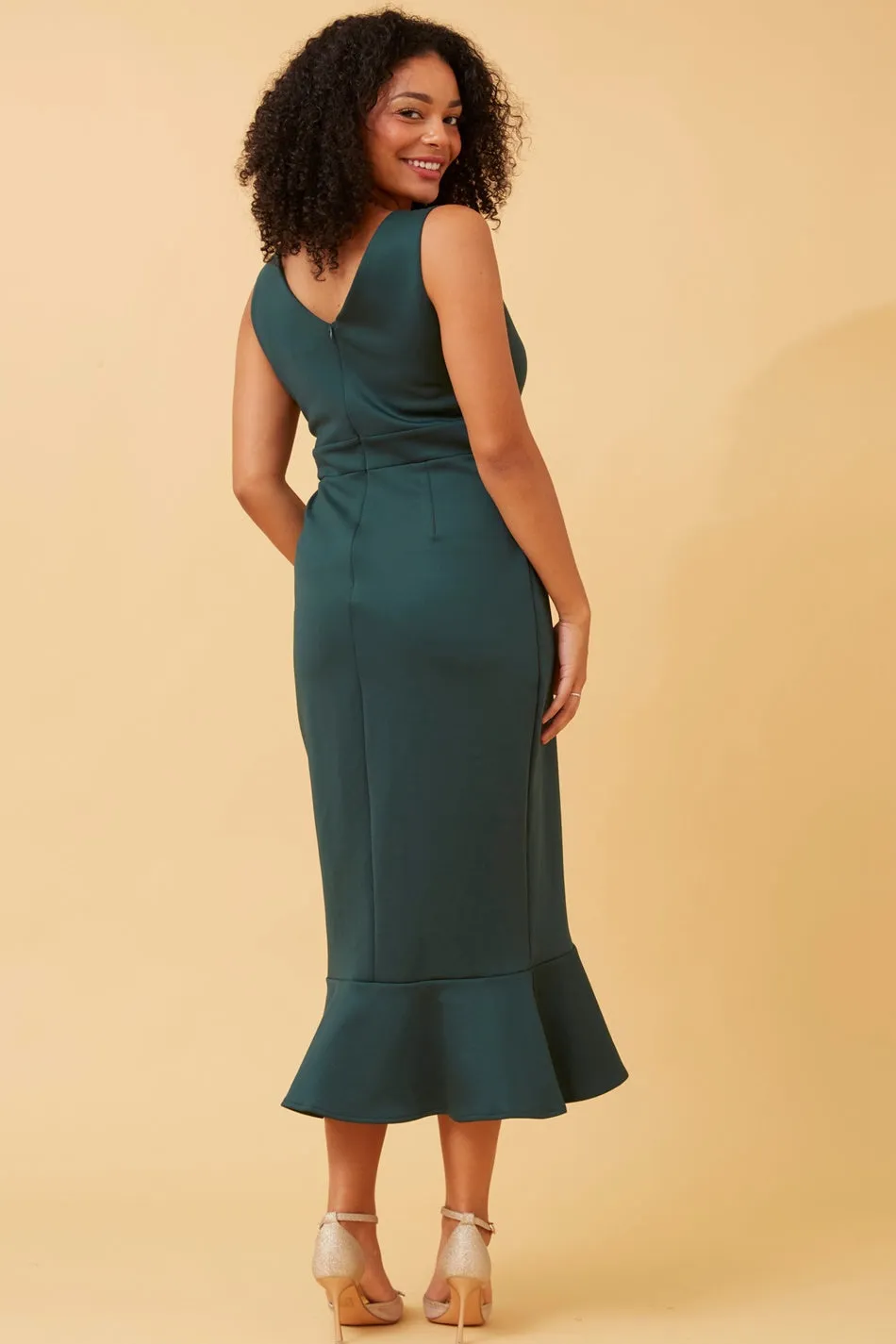 ARIELLE SCUBA MIDI DRESS