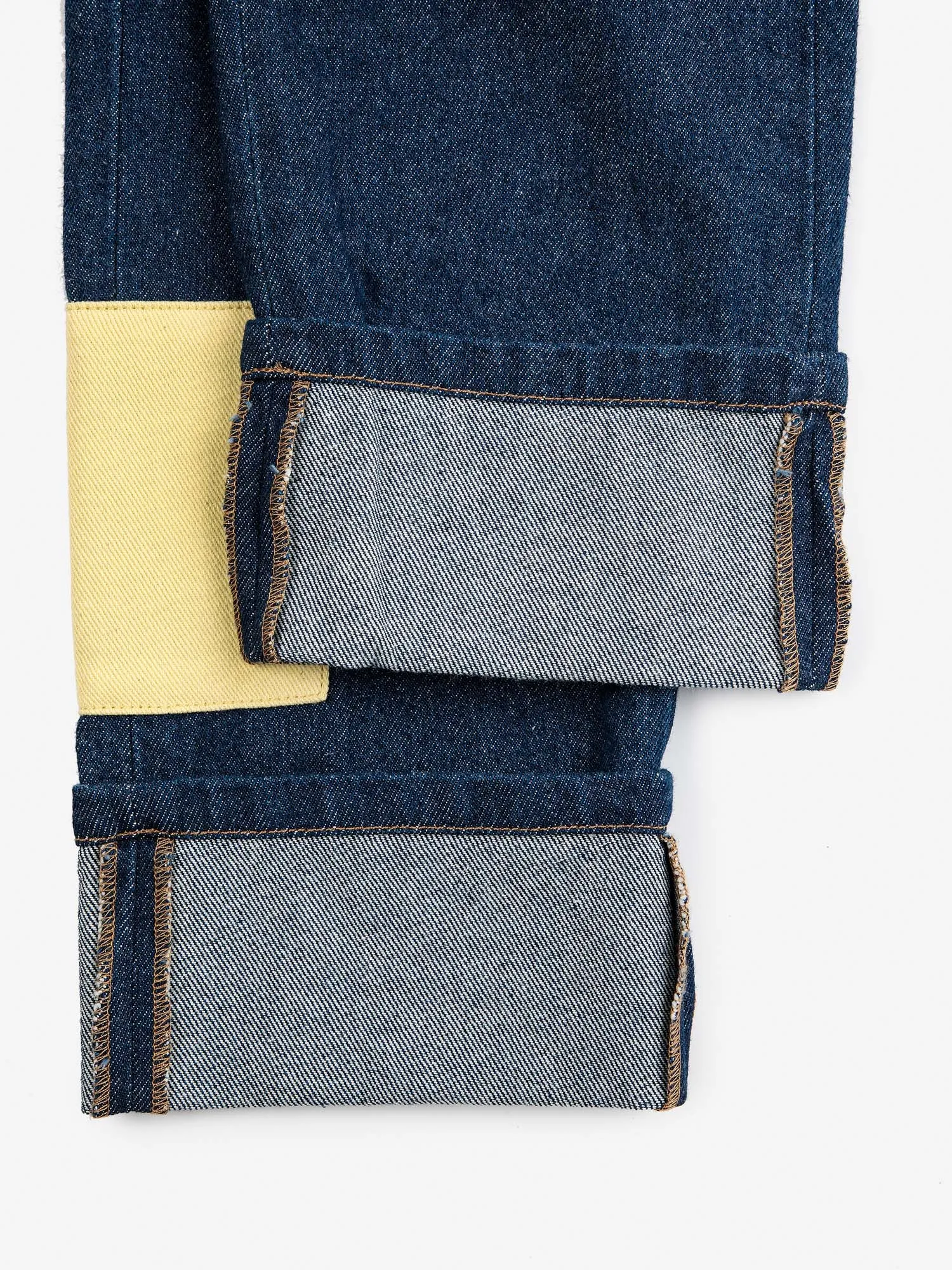 B.C Color Block Patch Denim Trousers