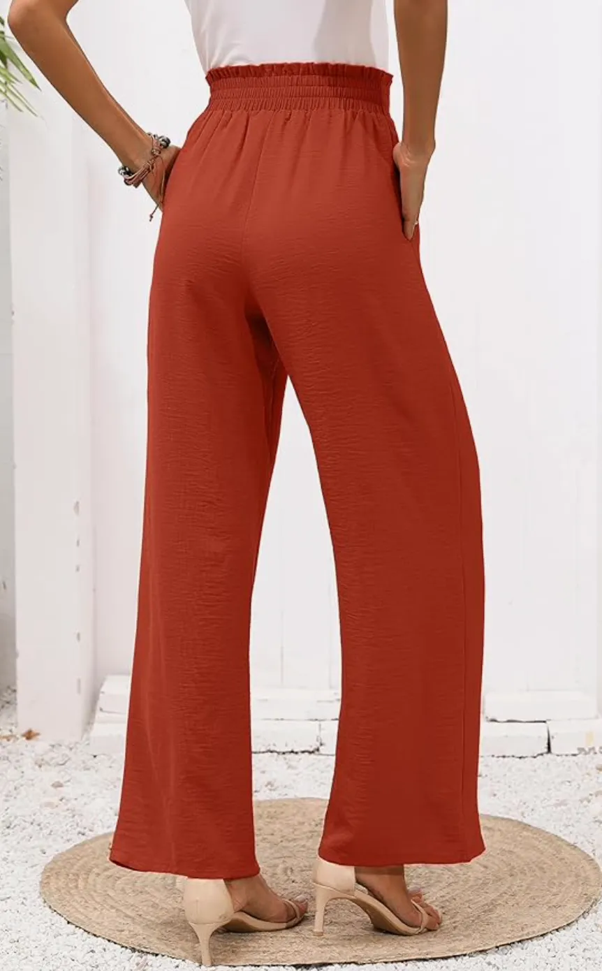 Bianca High Waisted Pants | Terracotta