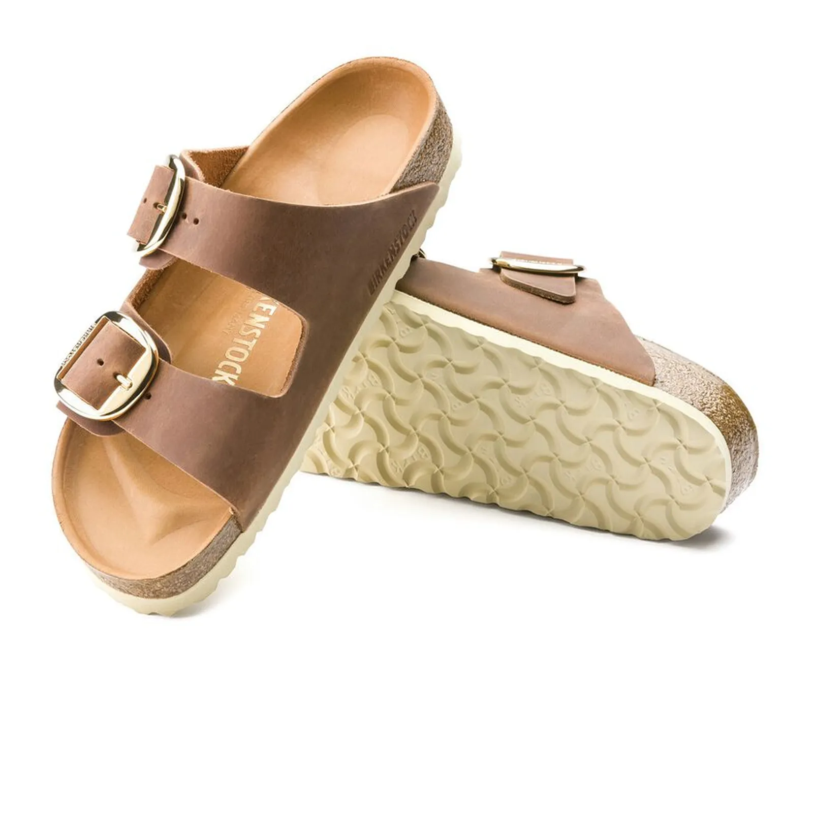 Birkenstock Arizona Big Buckle Narrow Slide Sandal (Women) - Cognac Oiled Leather