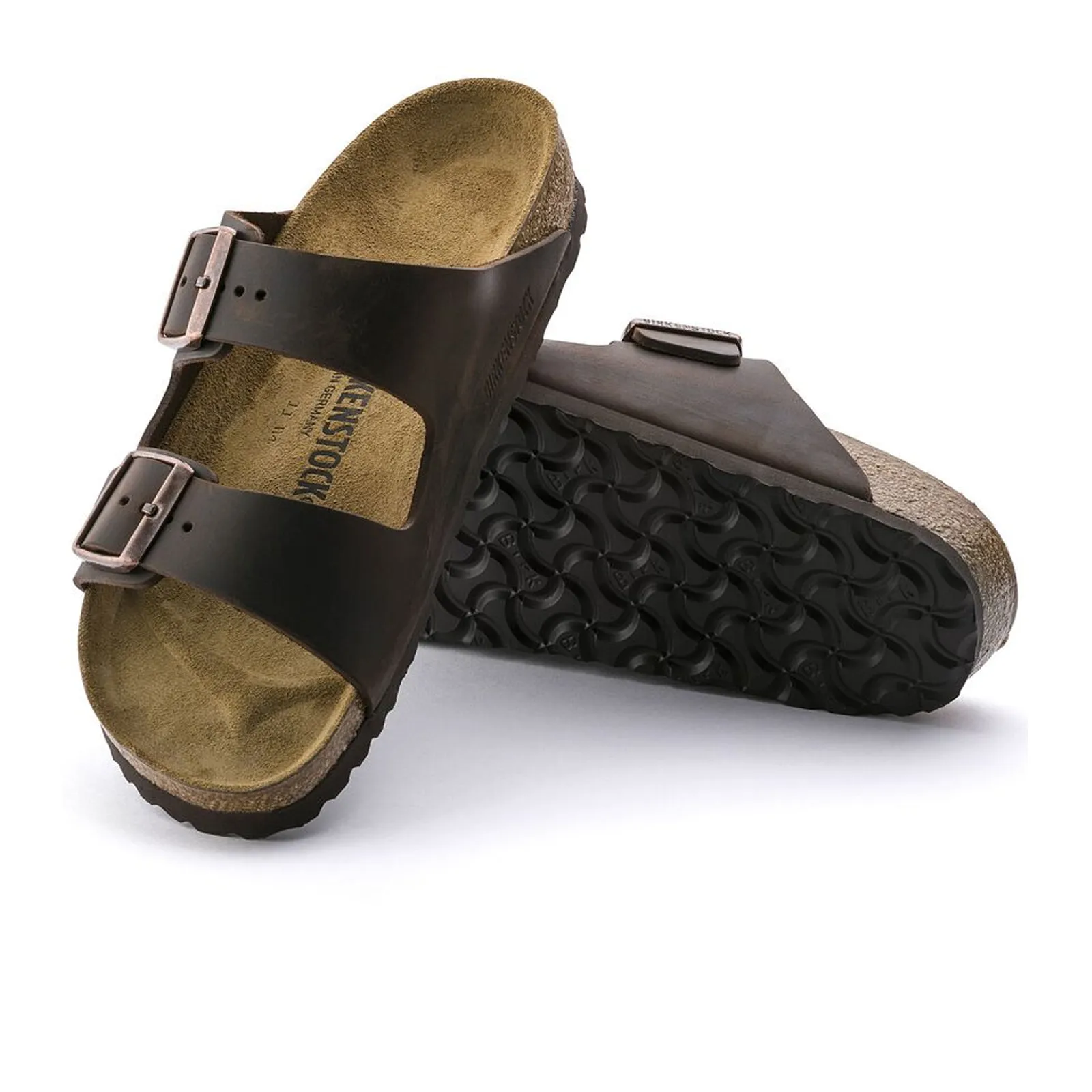 Birkenstock Arizona Narrow Slide Sandal (Unisex) - Habana Oiled Leather