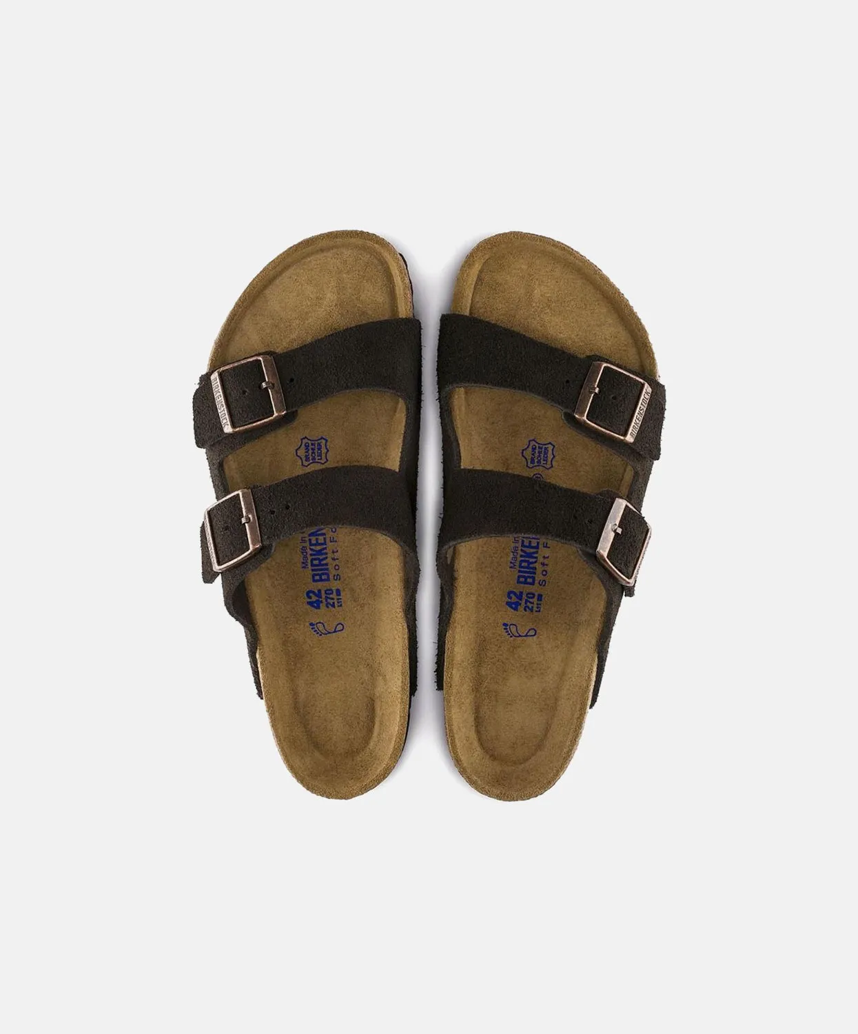 Birkenstock Arizona Suede Leather Mocha Soft Footbed Sandals