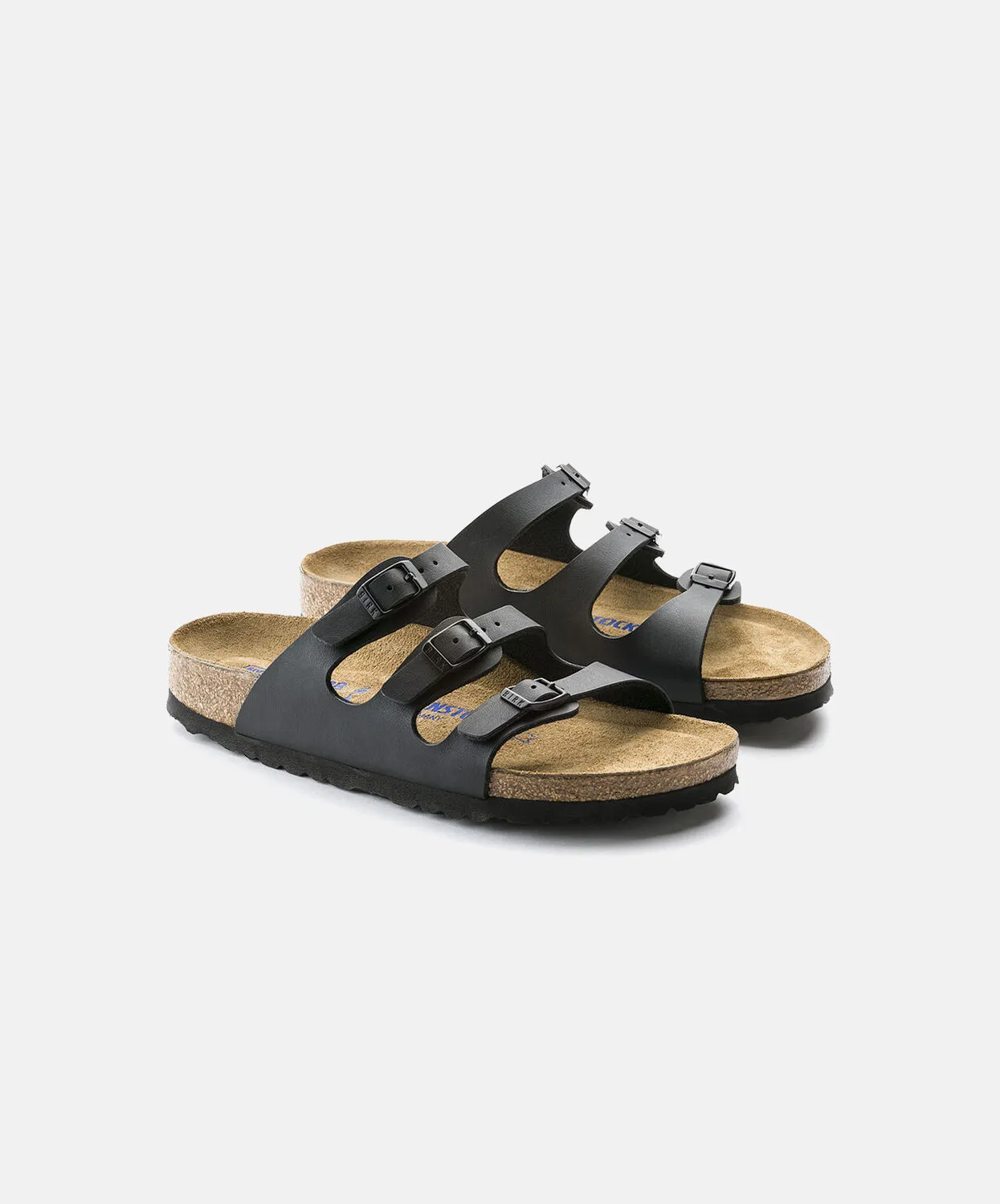 Birkenstock Florida Birko-Flor Black Soft Footbed Sandals