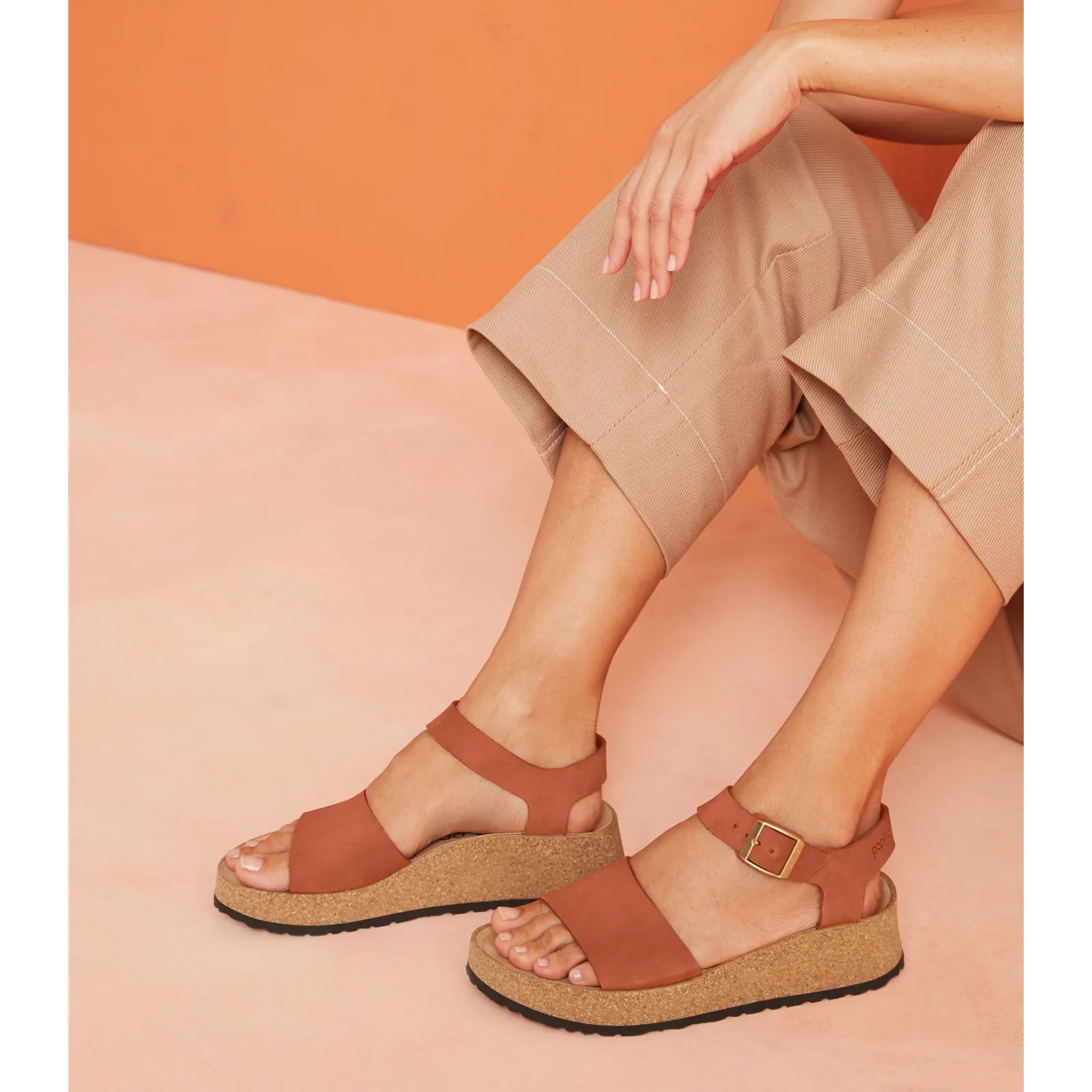 Birkenstock Glenda Narrow Wedge Sandal (Women) - Pecan Nubuck