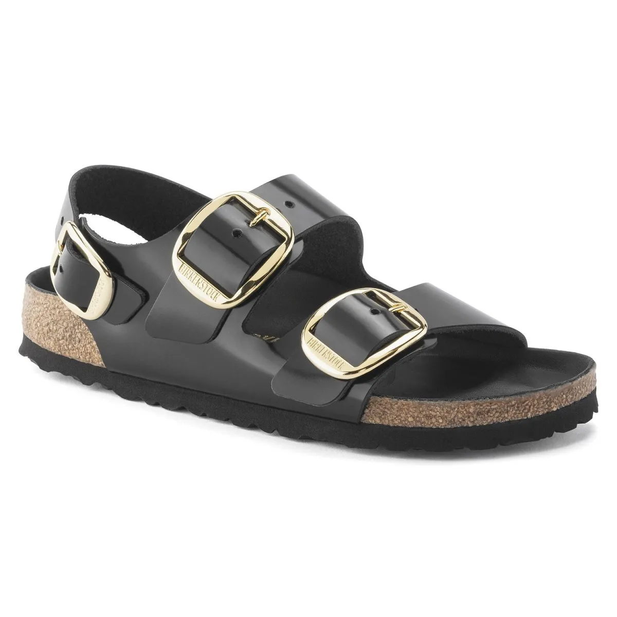 Birkenstock Women's Milano Big Buckle High Shine Black Leather