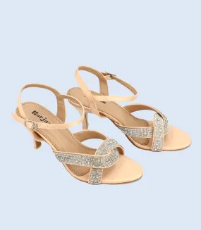 BW5861-PEACH-Women Formal Sandal Heels