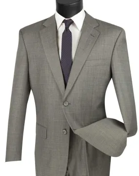 Classic Fit Sharkskin 2 Piece Suit Color Gray