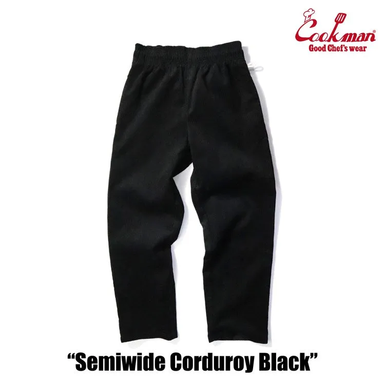 Cookman Chef Pants Semiwide- Corduroy : Black