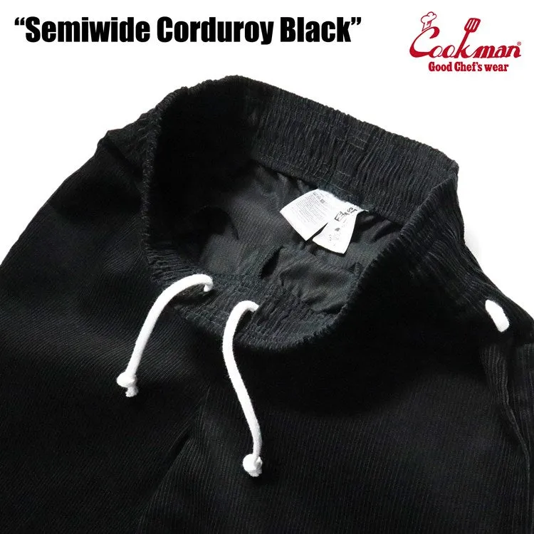 Cookman Chef Pants Semiwide- Corduroy : Black