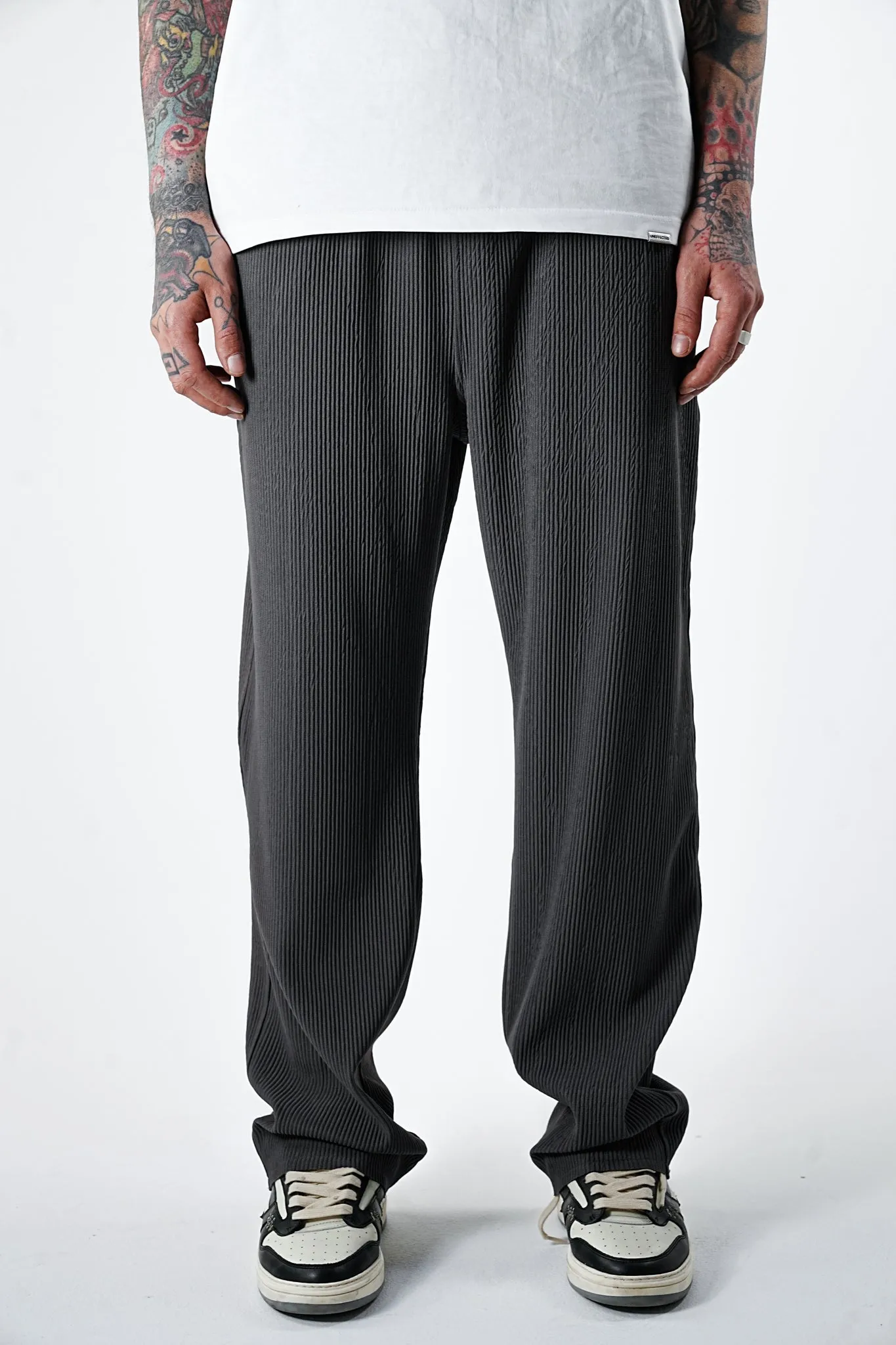 Cords Ash Grey Wide Fit Pants