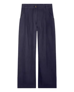 Danielle Linen Wide Leg Pant (Navy)