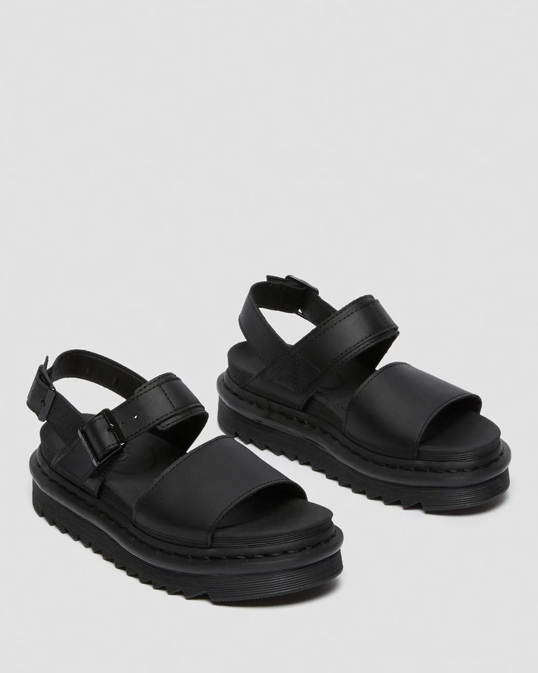 Dr. Martens Women's VOSS LEATHER STRAP SANDALS (Black)