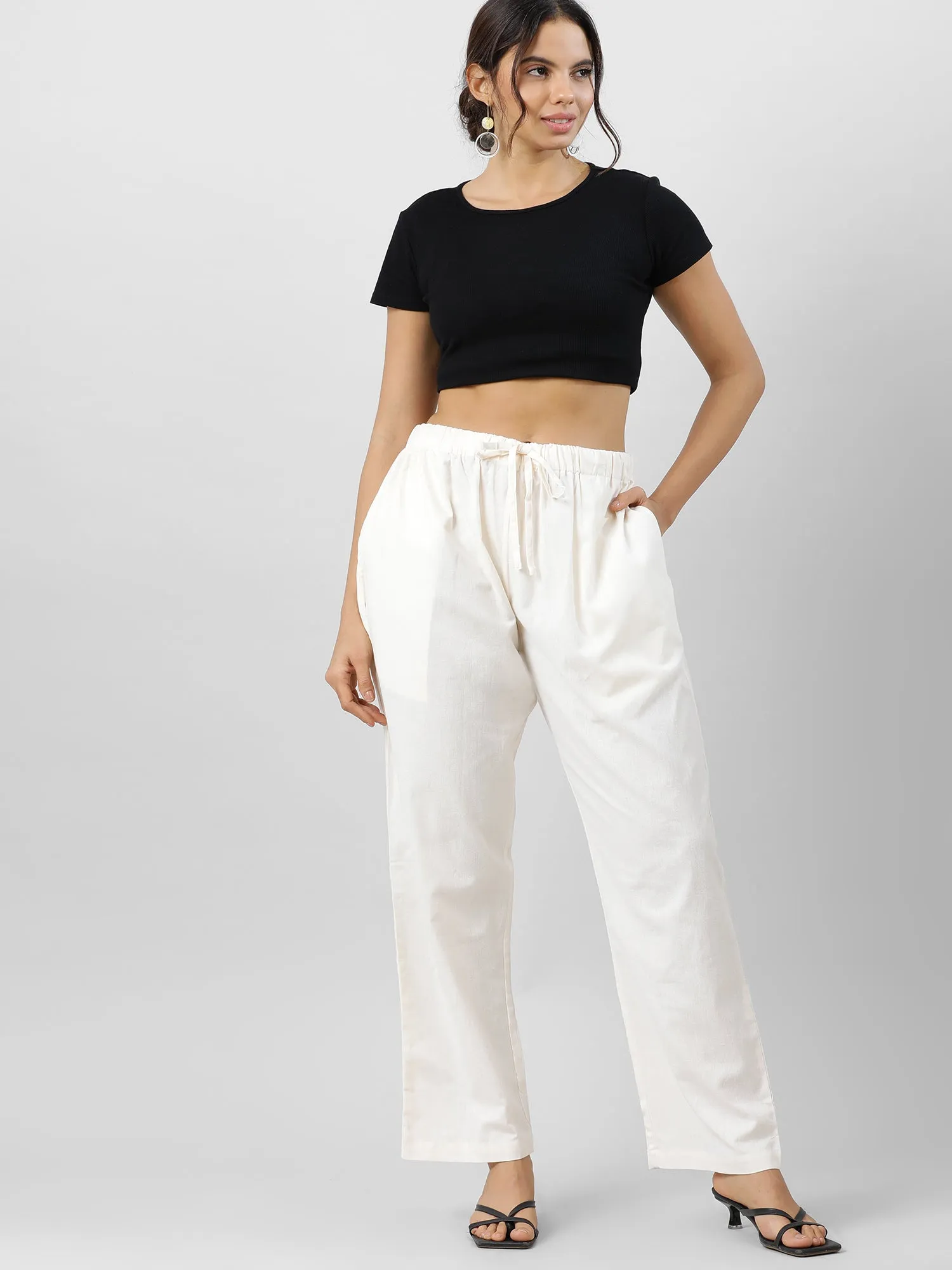 Easy Breezy Off White Holiday Pants