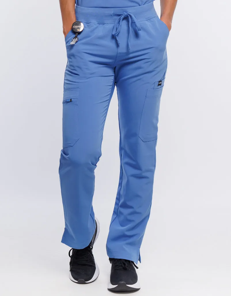 Essential Multi-Pocket Scrub Pants - Ceil Blue