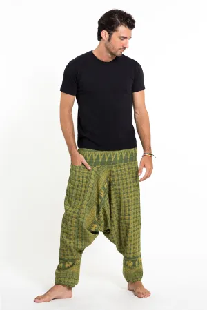 Hill Tribe Elephant Men's Elephant Pants in Green