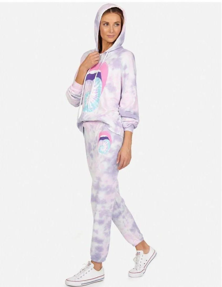 Lauren Moshi Brynn Tie Dye Tongue Sweatpants