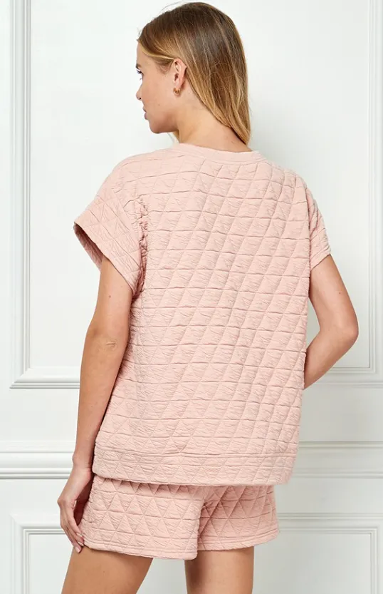 Megan Quilted Short Sleeve Top