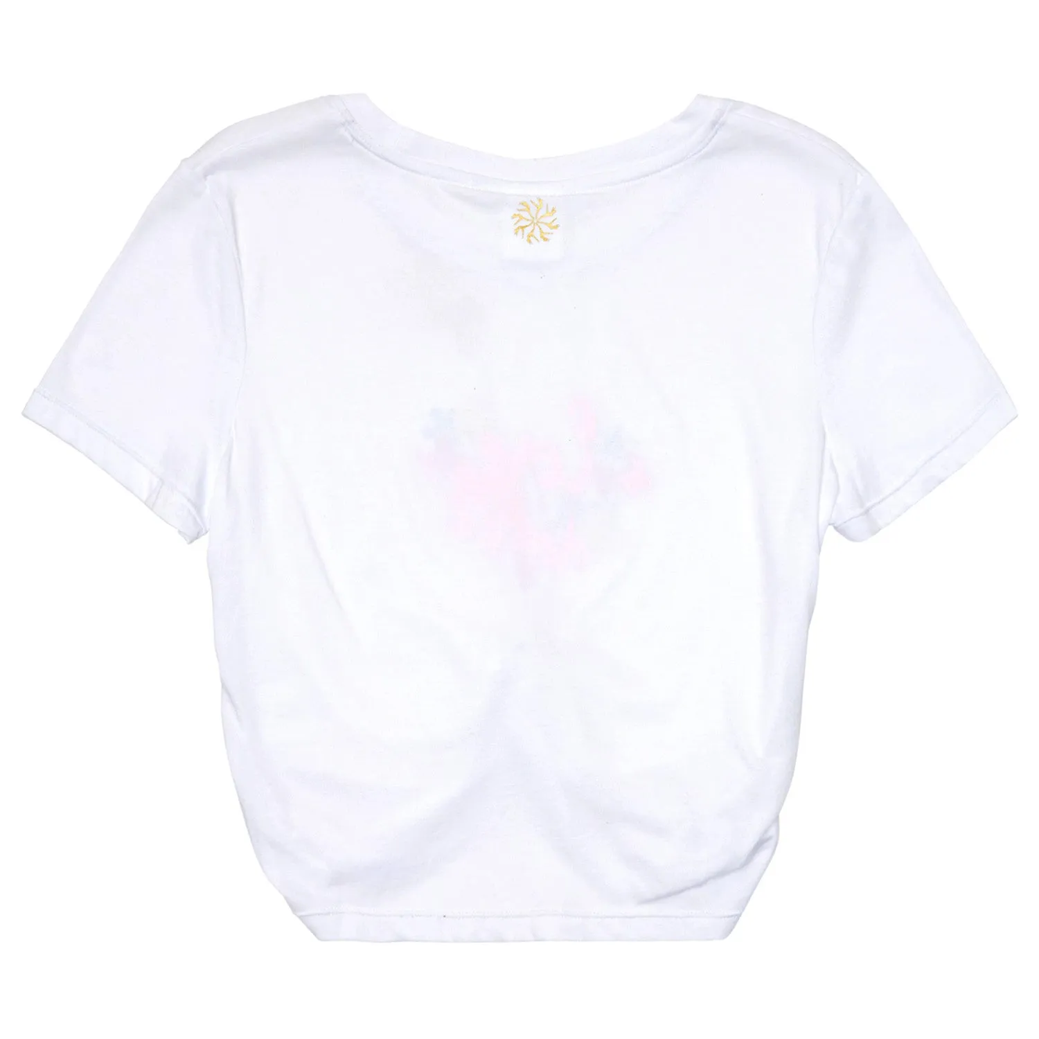 Mock-Tie Crop Tee with Love Dance Print