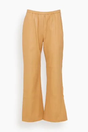 Nappa Leather Flared Pant in Cream