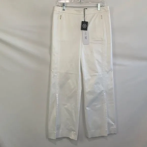 PerSe NWT White Wire Slacks with Slit