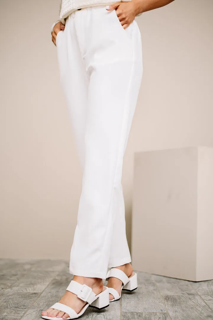 Start A Frenzy Paper Bag Dress Pants | White