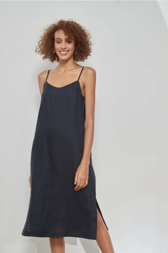 Tirelli - Linen Cami Dress - Navy