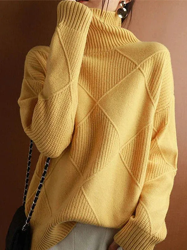 Women's Stylish Turtleneck Pullover Sweater