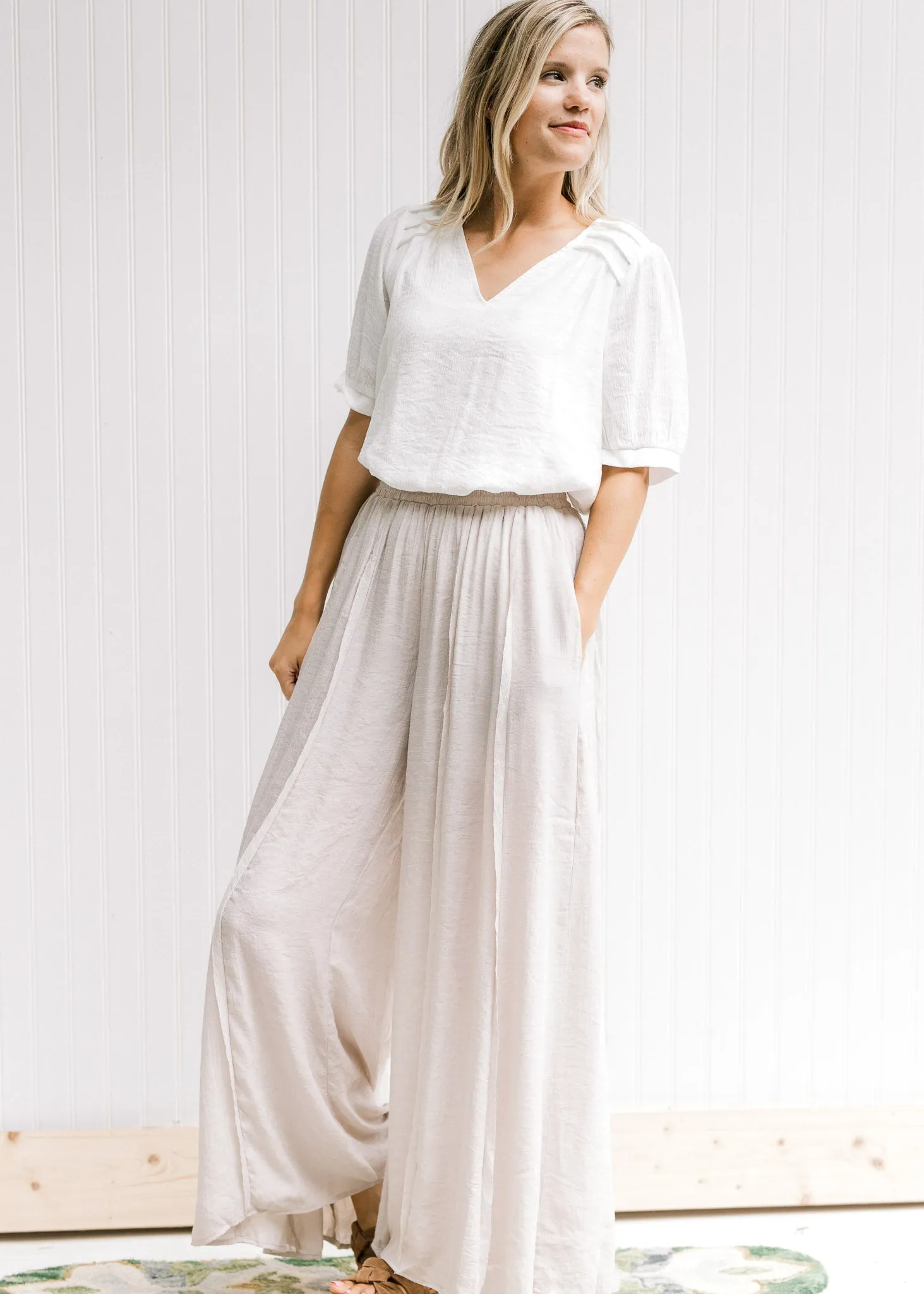 X Champagne Wide Leg Pants